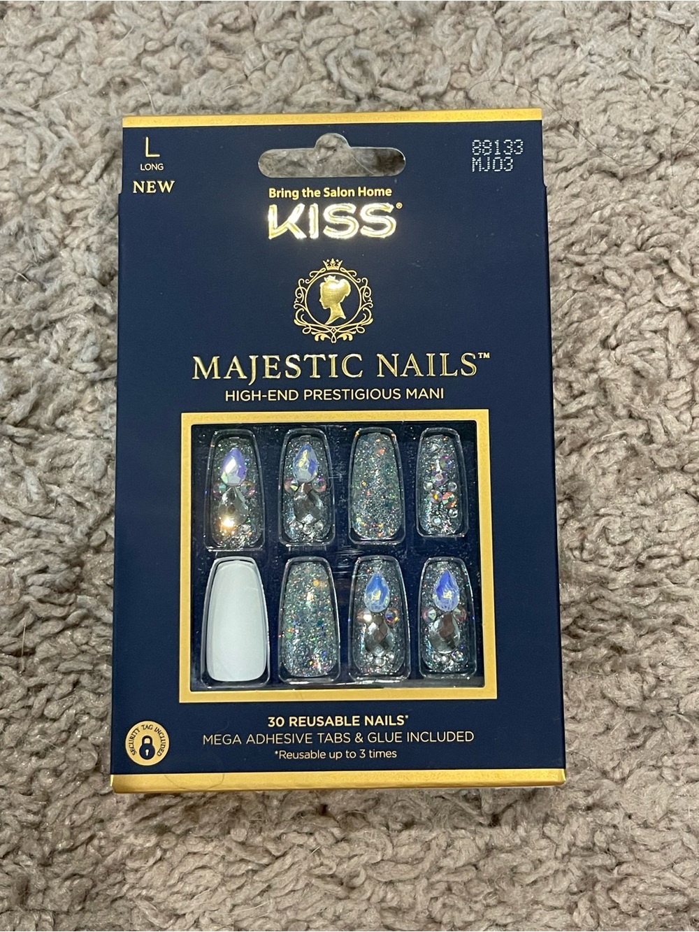 KISS Majestic & Assorted Press-On Nail Sets - Pink, Peach, Clear, Glitter BUNDLE - Picture 9 of 13